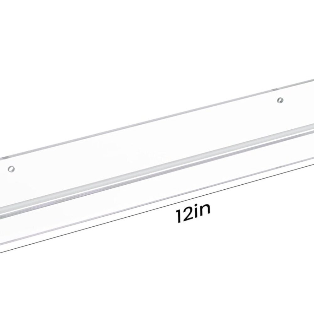9 Pack Clear Acrylic Floating Shelves Wall Mount 12" Shelves - Picture 3 of 5